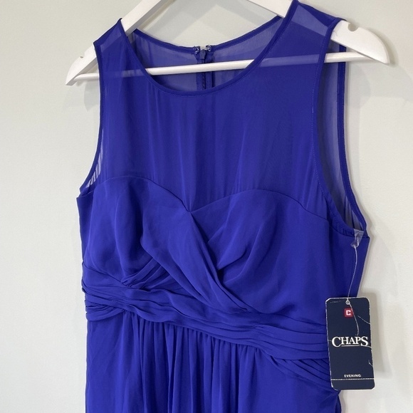 Chaps Deep Iris Long Formal Evening Gown - Picture 2 of 10